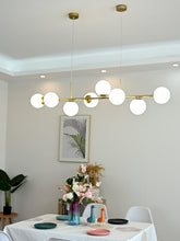 Load image into Gallery viewer, Glass Chandelier E27 Gold and Matte White 6/8 Lights
