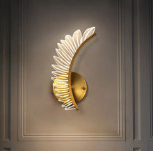 Load image into Gallery viewer, Minimalist Wall Sconces Gold Single Acrylic Lampshade LED Three-Color Light Bedside Lamp
