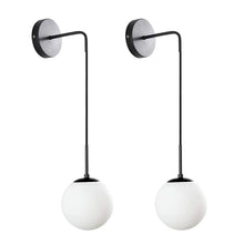 Load image into Gallery viewer, Wall Sconces Wall Lighting Indoor Wall Lamp with White Hanging Globe Glass Shade Black/Gold E27
