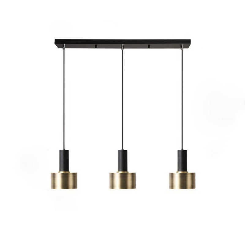 Modern E27 Pendant Light 3-Bulb Black Gold Pendant Metal Industrial Design Height Adjustable