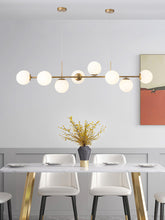 Load image into Gallery viewer, Glass Chandelier E27 Gold and Matte White 6/8 Lights
