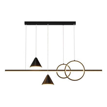 Load image into Gallery viewer, Modern Minimalist Pendant Light Metallic Black Linear LED Pendant Lighting Contemporary Ceiling Chandelier Adjustable Hanging
