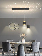 Load image into Gallery viewer, Black Gold Body Linear LED Chandelier Light Hanging Lamp Modern Pendant Lamp Height Adjustable
