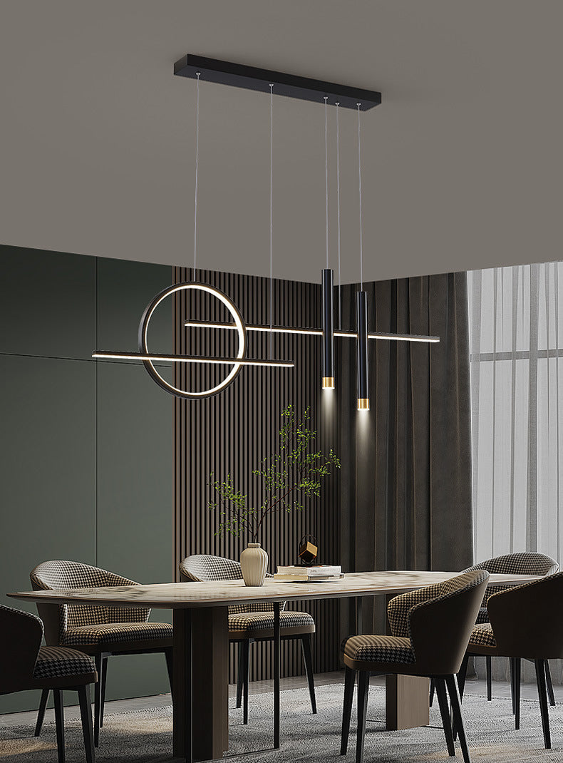 Light LED Pendant Light Height Adjustable Chandelier for Bedroom Kitchen Black/Gold 100 cm