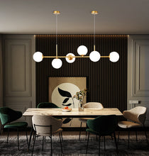 Load image into Gallery viewer, Glass Chandelier E27 Gold and Matte White 6/8 Lights
