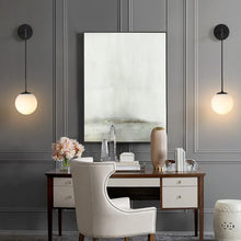 Load image into Gallery viewer, Wall Sconces Wall Lighting Indoor Wall Lamp with White Hanging Globe Glass Shade Black/Gold E27
