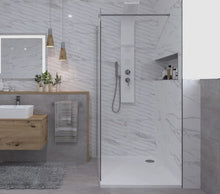 Load image into Gallery viewer, Walk In Screen Panel 700/760mm Wet Room Shower Enclosure Glass With Shower Tray
