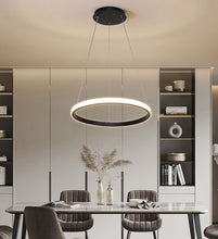 Load image into Gallery viewer, LED Chandelier Light Ring Chandelier Black 60/40 cm
