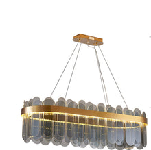 Load image into Gallery viewer, Oval Crystal Chandelier Lighting Ceiling Light Led Modern Gold/Smoky Gray 80 cm

