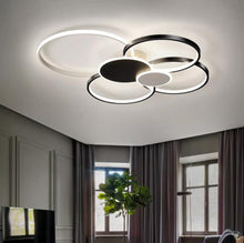 Load image into Gallery viewer, LED Ceiling Light Modern Living Room Ceiling Lamp Circle Ceiling Light Acrylic Lampshade Dining Room Chandelier Bedroom Restaurant Office Lighting Black/Gold
