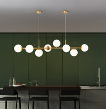 Load image into Gallery viewer, Glass Chandelier E27 Gold and Matte White 6/8 Lights
