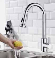 Load image into Gallery viewer, Kitchen Mixer Tap Chrome Pull Out Swivel Spout Stainless Steel
