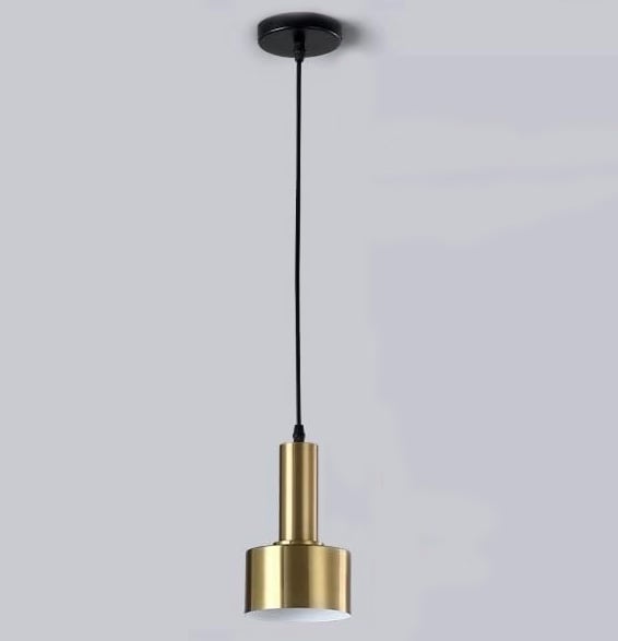 1 Way Small Hanging Light Gold/Black Lampshade Ceiling Pendant Light Copper Lamp Adjustable Line