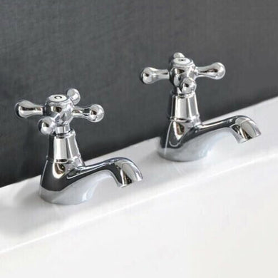 Pillar Hot And Cold Taps Basin Tap Chrome Finish Pillar Hot And Cold Taps Basin Tap