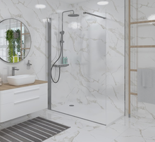 Load image into Gallery viewer, Walk In Screen Panel 700/760mm Wet Room Shower Enclosure Glass With Shower Tray
