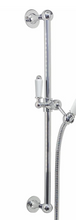 Load image into Gallery viewer, Traditional Shower Slider Rail Brass With White Ceramic Lever Bracket - Chrome Finish
