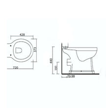 Load image into Gallery viewer, Floor Standing Back To Wall White Toilet Pan with Solid Wood Seat Cover
