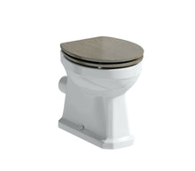 Load image into Gallery viewer, Floor Standing Back To Wall White Toilet Pan with Solid Wood Seat Cover
