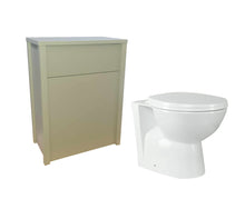 Load image into Gallery viewer, Off White Unit Back To Wall Ceramic White Oval Toilet Pan with Cistern
