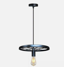 Load image into Gallery viewer, Chandelier Retro Pendant Light Black Adjustable Height Iron Hanging Lamp
