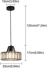 Load image into Gallery viewer, Nordic Crystal Pendant Lamp Black/Gold Glass Pendant Light Mini Modern Luxury E26
