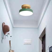 Load image into Gallery viewer, LED Ceiling Lamp Modern Wood Semi-Flush Mount Ceiling Light 18cm Cool Light
