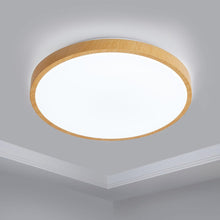 Load image into Gallery viewer, LED Ceiling Light Cold White Flush Mount Ceiling Lamp 34cm Round Wood Effect
