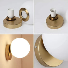 Load image into Gallery viewer, Modern Wall Light Gold/Black Wall Lamp Indoor Ball Lamp Shade GU10
