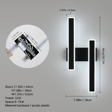 Load image into Gallery viewer, Modern LED Wall Lamp Black Indoor 32W Wall Sconce
