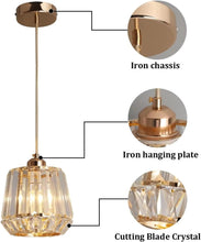 Load image into Gallery viewer, Modern Crystal Pendant Light Gold E27 Ceiling Lamp
