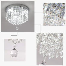Load image into Gallery viewer, LED Crystal Ceiling Lights Mini Silver Chandelier Lamp Cool White 24x25cm
