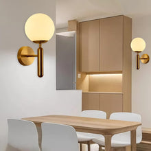 Load image into Gallery viewer, LED Wall Light Indoor Modern E27 Wall Sconce with Globe Glass Ball Black/Gold
