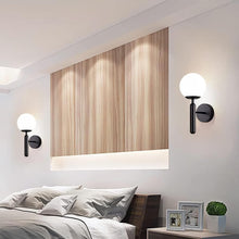 Load image into Gallery viewer, LED Wall Light Indoor Modern E27 Wall Sconce with Globe Glass Ball Black/Gold
