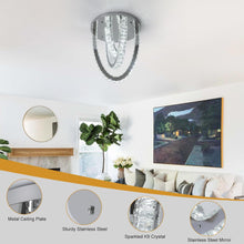 Load image into Gallery viewer, Crystal Silver Ceiling Light LED Ceiling Lamps Chandelier 3 Color Lights 30/40cm
