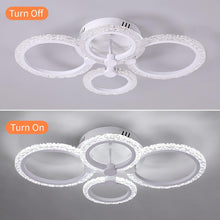 Load image into Gallery viewer, LED Ceiling Light White Flush Mount Light 4 Rings Modern Chandelier 60cm Cold White
