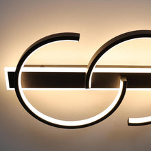 Load image into Gallery viewer, LED Ceiling Light Dimmable Ceiling Lamp Black Remote Control 2-Ring Circle 60cm
