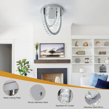 Load image into Gallery viewer, Crystal Silver Ceiling Light LED Ceiling Lamps Chandelier 3 Color Lights 30/40cm
