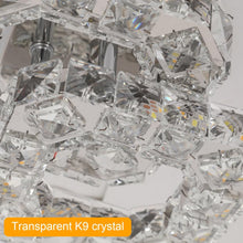 Load image into Gallery viewer, Crystal Square Chandelier LED Ceiling Light Changeable 2-Lights Silver
