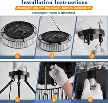 Load image into Gallery viewer, Crystal Chandelier Modern Ceiling Light Fixture Lamp Black Metal E14 Semi Flush Mount
