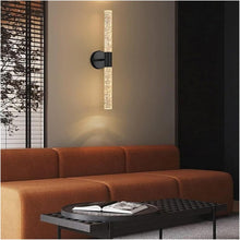 Load image into Gallery viewer, LED Wall Sconce Crystal with Bubble Glass Wall Lamps Modern Indoor Crystal Black/Gold Warm White

