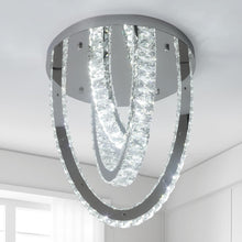 Load image into Gallery viewer, Crystal Silver Ceiling Light LED Ceiling Lamps Chandelier 3 Color Lights 30/40cm
