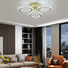 Load image into Gallery viewer, LED Gold Ceiling Light Fixture Crystal Chandelier Dimmable with Remote Control 44cm

