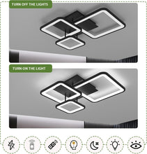 Load image into Gallery viewer, LED Ceiling Light With Remote Control Square Ceiling Light Dimmable 55cm Black 4 Color Lights
