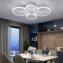 Load image into Gallery viewer, LED Ceiling Light White Flush Mount Light 4 Rings Modern Chandelier 60cm Cold White
