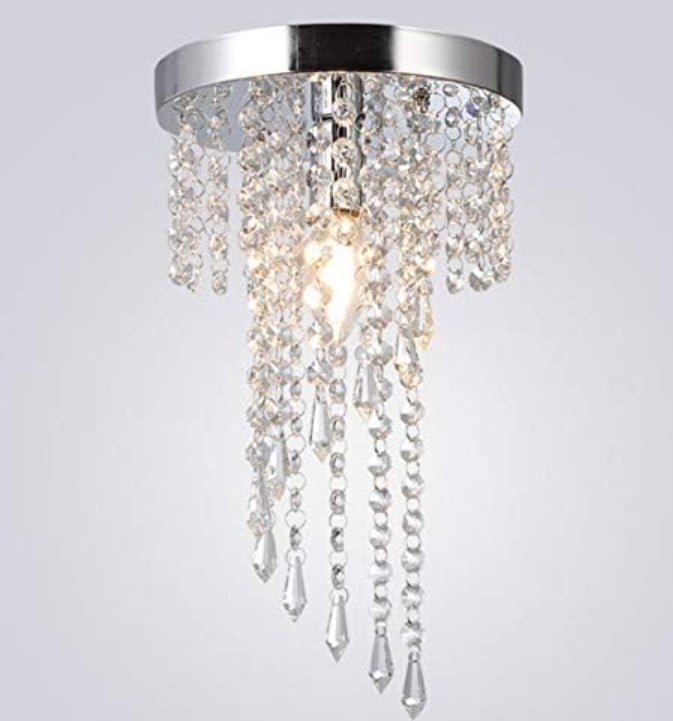 Mini Chandeliers Raindrop Crystal Chandelier Light Fixture E12 Luxury Lighting Fixture for Bedroom