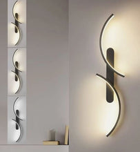 Load image into Gallery viewer, Wall Light LED Black Modern Minimalist Wall Sconce Elegant 100cm 3 Color Lights
