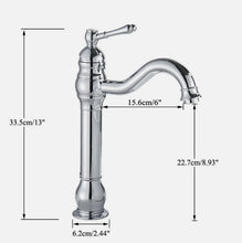 Load image into Gallery viewer, Basin Tap Retro 360 Swivel Bathroom Sink Faucet Single Lever Mixer Gold/Silver
