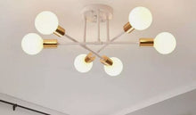 Load image into Gallery viewer, Modern Chandelier 6 Lights Semi Flush Mount Chandelier E27(not included) Base Black/White
