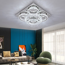 Load image into Gallery viewer, Crystal LED Ceiling Silver Lamp Modern Lighting Square Ceiling Light Changeable 40.5cm
