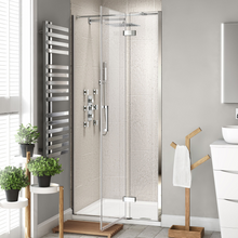 Load image into Gallery viewer, Pivot Shower Door 900 mm Bathroom Aluminium Frame Glass Chrome Enclosures
